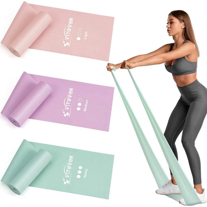 Stretch Bands Set for Exercise Resistance Bands for Workout Physical Therapy Pilates Rehabilitation Stretching Strength Training and Yoga Starter Kit