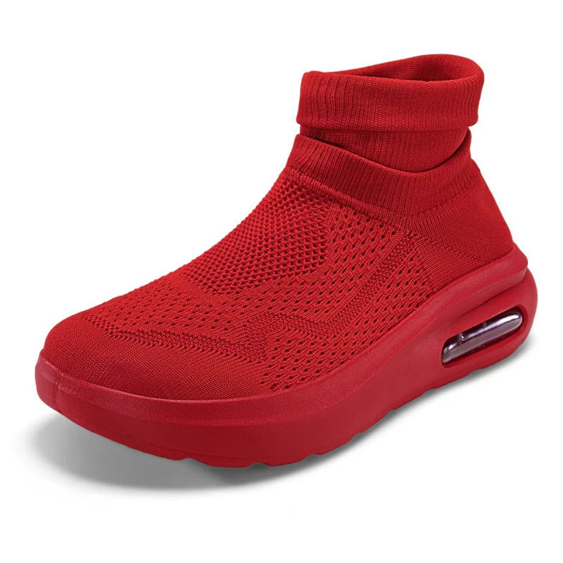 Outdoor Casual Running Shoes Wide Toe Men Slip-On Knitted Socks Sneakers Breathable Lightweight Mesh Lazy Shoes Easy Wear Rubber Outsole Sneakers