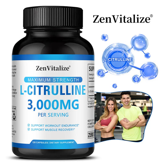 L-citrulline 3000mg Supplement - Supports Endurance Training and Muscle Recovery - Unisex, Vegan, Non-GMO