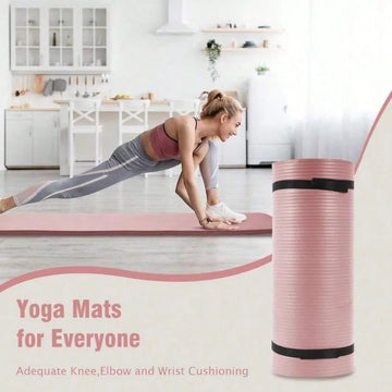 BalanceFrom Yoga Mat 1-Inch Extra Thick High-Density Exercise Mat With Non-Slip Surface & Carry Strap For Men & Women Tear-Resistant Pilates Workout Mat For Home Gym, Floor Fitness, Multiple Colors