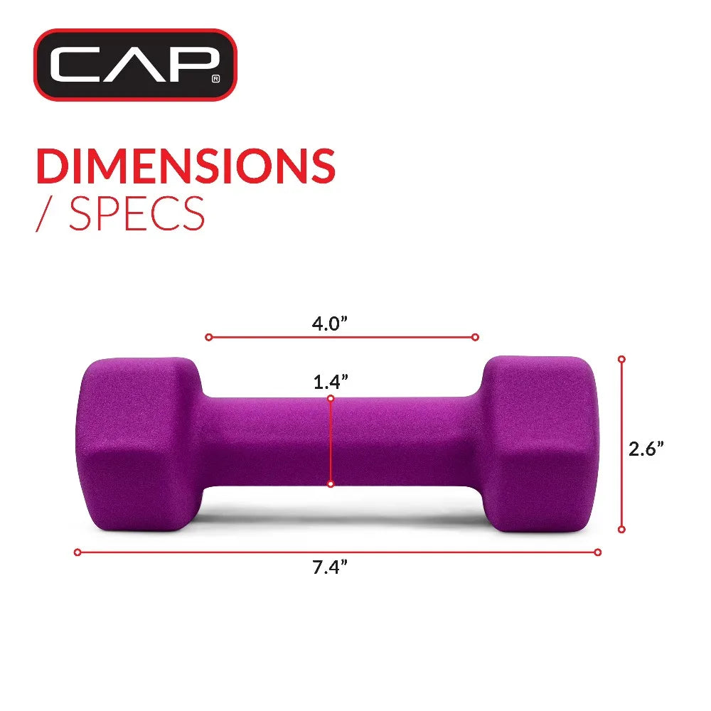 Neoprene Magenta 5lb Dumbbell Hand Weights Set for Women Home Gym Fitness Exercise