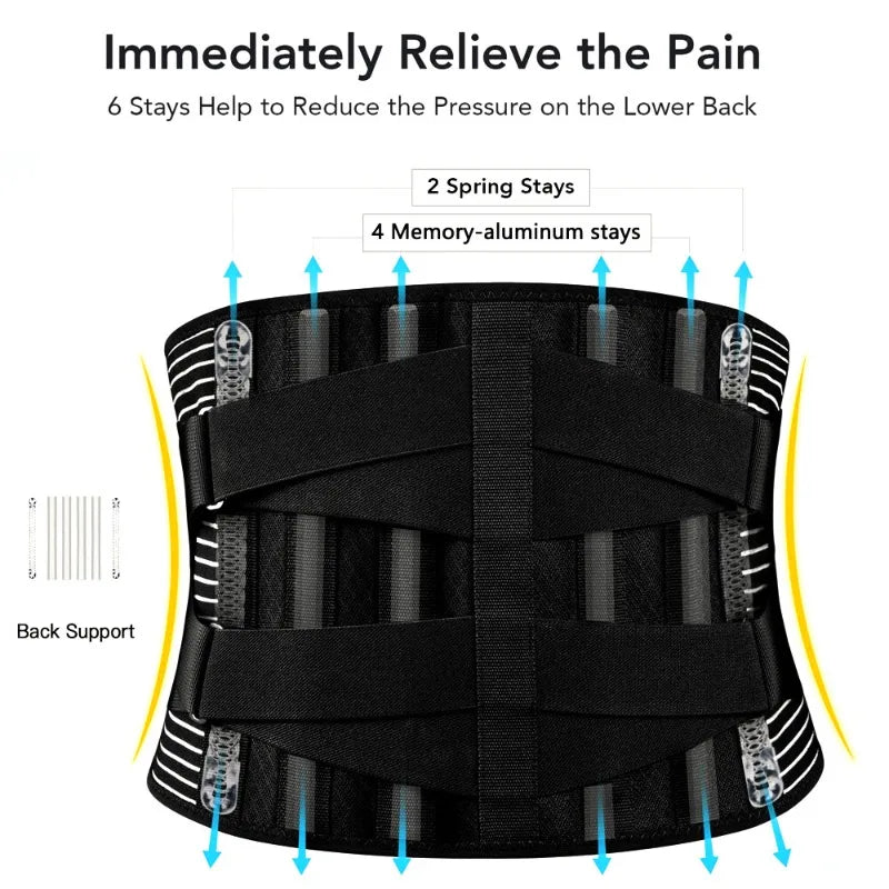 Lower Back Support Brace Lumbar Waist Belt Sports Trimmer Belt for Men Women Fitness Body Building