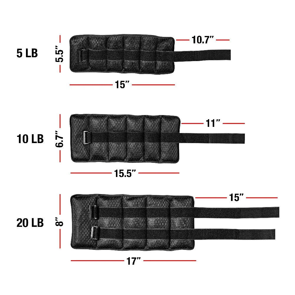 Adjustable Wrist Weights Ankle Weights Set 2.5 Lbs Each 5 Lbs Total with 6 Removable Sandbags for Home Gym Fitness Workout Running Training
