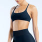 Open Back Sports Bra Women Padded Yoga Bra Stretchy Push Up Seamless Sports Bras Fitness Crop Top Medium Support Gym Top