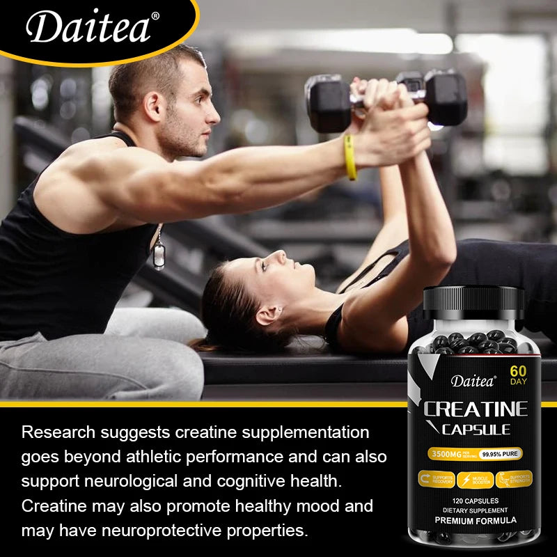 Creatine Monohydrate 3500mg 120 Capsules Creatine Muscle Endurance Fitness, Natural Performance and Endurance Desire