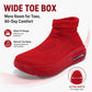 Outdoor Casual Running Shoes Wide Toe Men Slip-On Knitted Socks Sneakers Breathable Lightweight Mesh Lazy Shoes Easy Wear Rubber Outsole Sneakers