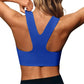 Women Seamless Sports Bra Buttery Soft Square Neck Padded Longline Yoga Crop Top Compressive Fitness Activewear Gym Workout Athletic Bralette Push Up Running Shirt Tank Top