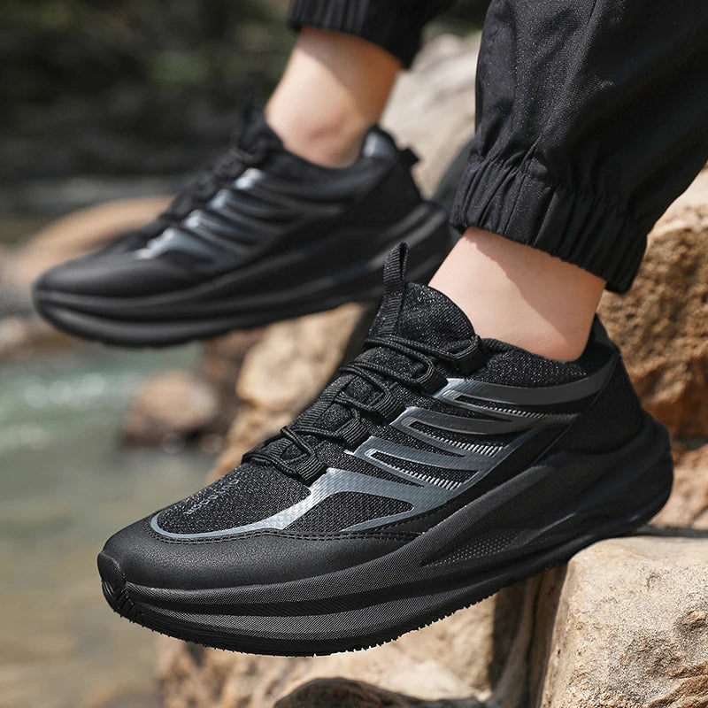Extra Wide Feet Men Mesh Athletic Sneakers Lightweight Breathable Casual Trainers Shock Absorb Insole Outdoor Jogging Footwear