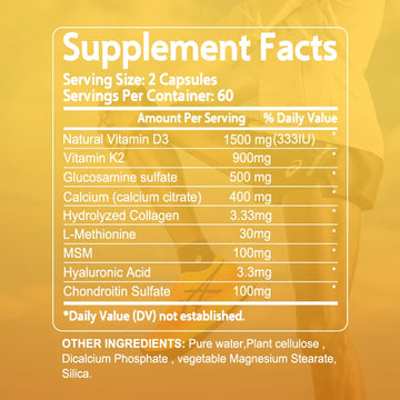 Calcium and Vitamin D3+K2 Supplementation Supports Cardiovascular, Bone and Joint, and Immune System Health for Men and Women