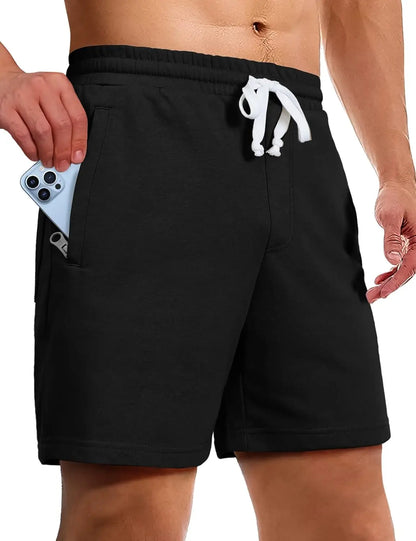 Pioneer Camp Sweat Shorts for Men 5 Inch Inseam Shorts Athletic Gym Workout Casual Cotton Shorts for Running Pajama Lounge
