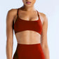 Open Back Sports Bra Women Padded Yoga Bra Stretchy Push Up Seamless Sports Bras Fitness Crop Top Medium Support Gym Top