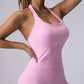 Seamless Long Camisole Sports Tank Top, Women, Built-In Removable Padded Bra, Yoga Workout Vest
