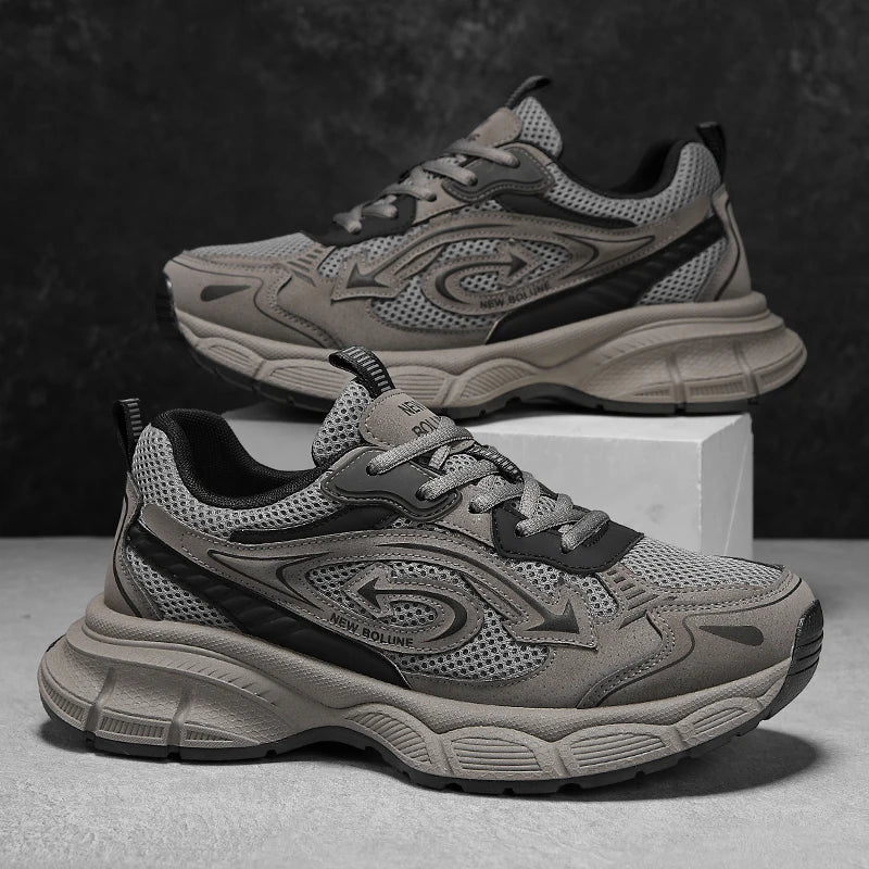 Casual Sneakers Retro Unky Dad Shoes Men's Summer 2026 Thick Sole Hiking Sneakers Breathable Mesh Non-slip Casual Streetwear Footwear Sneakers