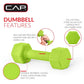 Neoprene Magenta 5lb Dumbbell Hand Weights Set for Women Home Gym Fitness Exercise