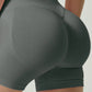 Women's Seamless Butt Lifting Sports Shorts, Suitable For Gym Workout, Cycling, Running, Black Tight Pants, Summer