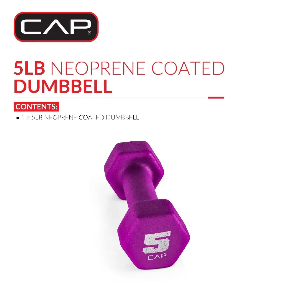 Neoprene Magenta 5lb Dumbbell Hand Weights Set for Women Home Gym Fitness Exercise