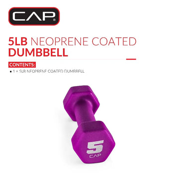 Neoprene Magenta 5lb Dumbbell Hand Weights Set for Women Home Gym Fitness Exercise
